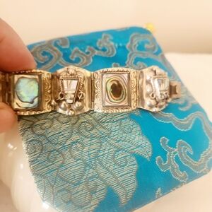 Vintage Taxco Sterling & Abalone Bracelet